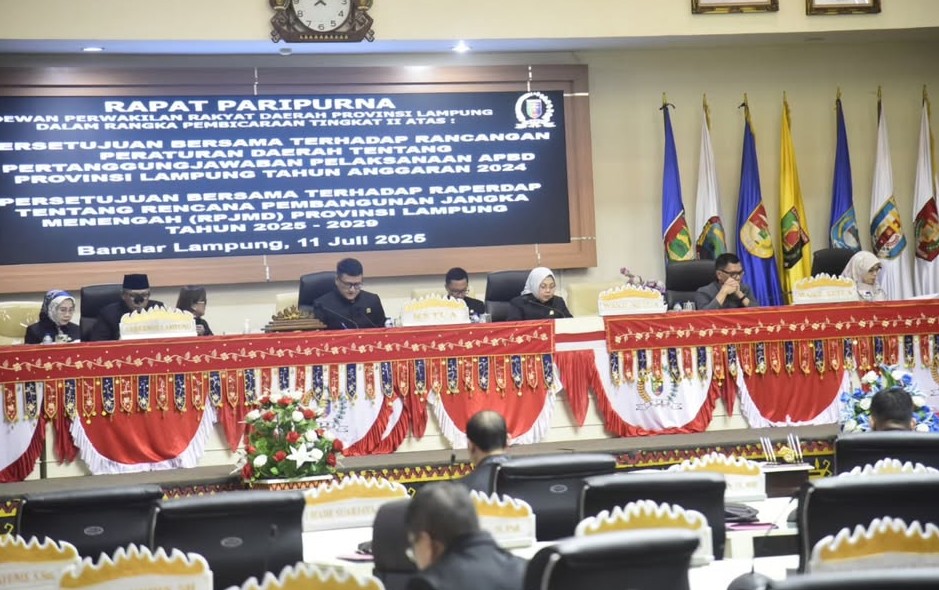 DPRD dan Pemprov Lampung Sepakati Pertanggungjawaban APBD 2024, Bahas RPJMD Baru