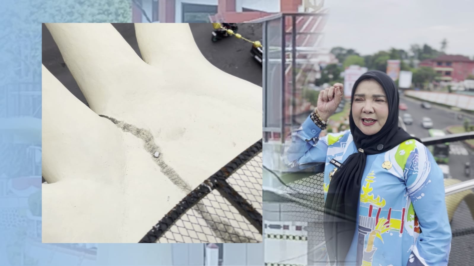 Hoaks Retakan di JPO Siger Millenial Dibantah Eva Dwiana Wali Kota Bandar Lampung