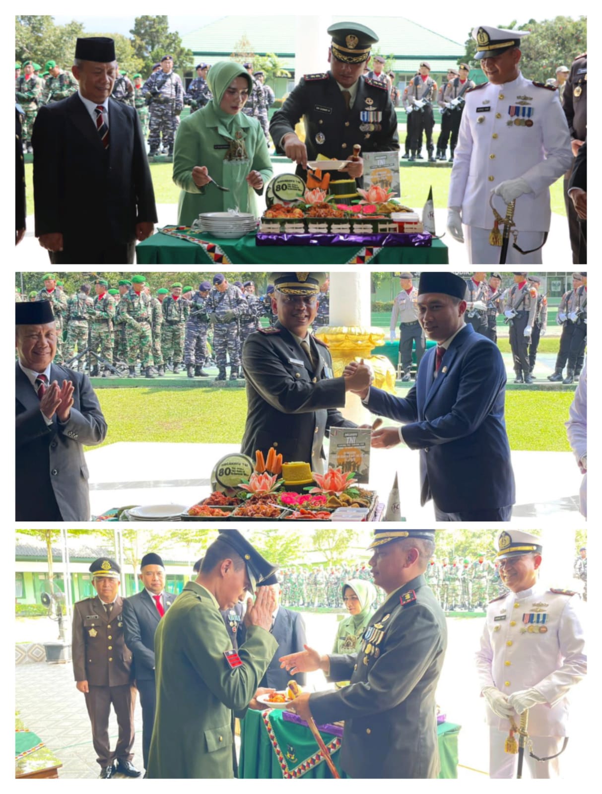HUT ke-80 TNI: Dandim 0424/Tanggamus Potong Tumpeng, Pererat Sinergi dengan Forkopimda