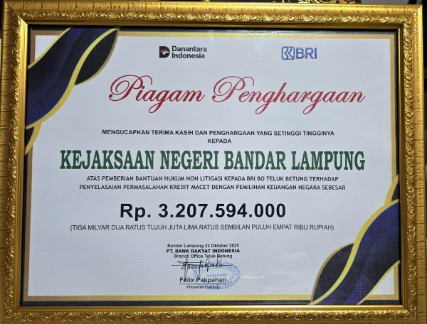 Pulihkan Keuangan Rp3,2 Miliar, Kejari Bandar Lampung dan BRI Teken Kerja Sama Hukum